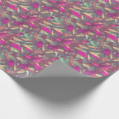 美しい虹色葉の模様 ラッピングペーパー (角)