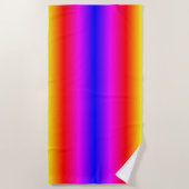 美しい虹色-ネオン ビーチタオル (正面)