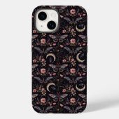 美しい蛾 花と月のパターン Case-Mate iPhoneケース (裏面)