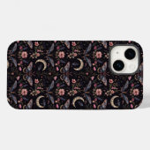 美しい蛾 花と月のパターン Case-Mate iPhoneケース (裏面 (横))
