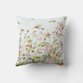 美しい蜂すずめの花の庭にフローラの花鳥 クッション (裏面)