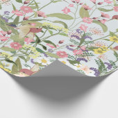 美しい蜂すずめの花の庭にフローラの花鳥 ラッピングペーパー (角)