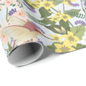 美しい蜂すずめの花の庭にフローラの花鳥 ラッピングペーパー (ロールコーナー)