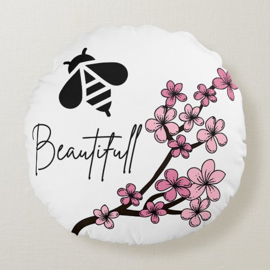 美しい蜂 ラウンドクッション (正面)