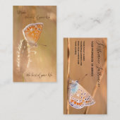 美しい蝶とやる気を起こさせる引用文ブシン 名刺 (正面/裏面)