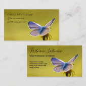 美しい蝶とやる気を起こさせる引用文ブシン 名刺 (正面/裏面)