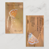 美しい蝶とやる気を起こさせる引用文ブシン 名刺 (正面/裏面)