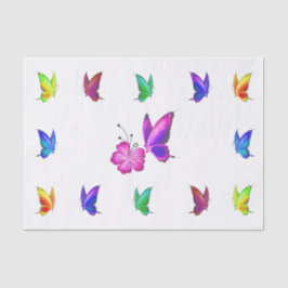 美しい蝶とハイビスカスの花 薄葉紙