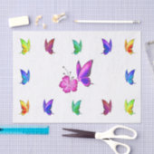 美しい蝶とハイビスカスの花 薄葉紙 (クラフト)