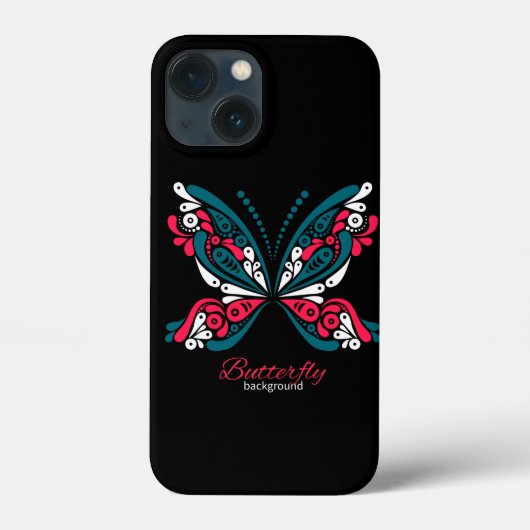 美しい蝶とベクトル背景。タトゥー Case-Mate iPhoneケース (裏面)