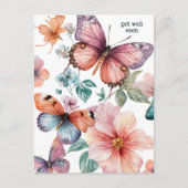 美しい蝶と花々はもうすぐ元気になる ポストカード (正面)
