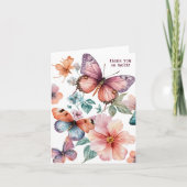 美しい蝶と花ありがとう カード (正面)