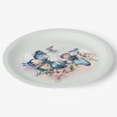 美しい蝶と花お洒落 ペーパープレート (アングル)