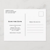 美しい蝶と花が日付を保存 インビテーションポストカード (裏面)