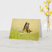 美しい蝶と花のアート聖なる書物、 経典カード カード (黄色い花)