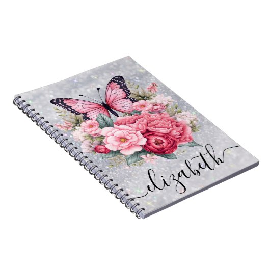 美しい蝶と花の名前をカスタムする ノートブック (右側)
