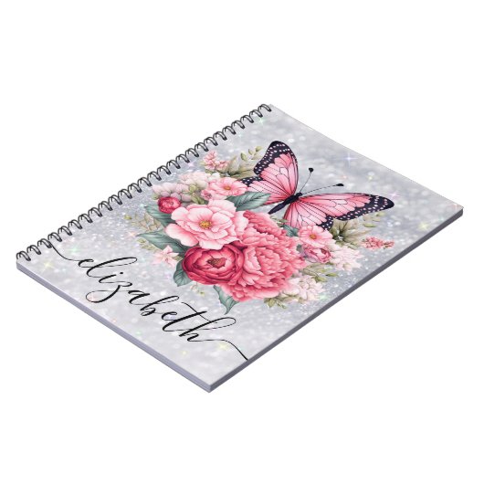 美しい蝶と花の名前をカスタムする ノートブック (左側)