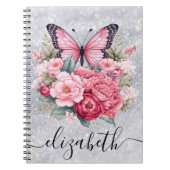 美しい蝶と花の名前をカスタムする ノートブック (正面)