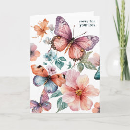 美しい蝶と花の損失のために残念 カード