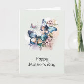 美しい蝶と花の母の日 カード (正面)