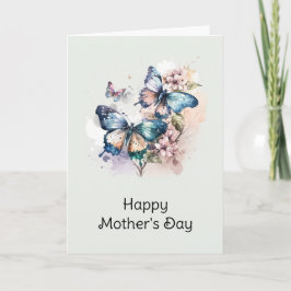 美しい蝶と花の母の日 カード