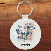 美しい蝶と花 キーホルダー (正面)