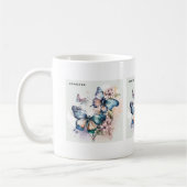 美しい蝶と花 コーヒーマグカップ (左)