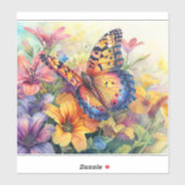 美しい蝶と花 シール (シート)