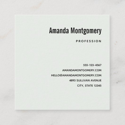 美しい蝶と花 スクエア名刺 (裏面)