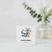 美しい蝶と花 スクエア名刺 (スタンド正面)