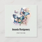 美しい蝶と花 スクエア名刺 (正面)