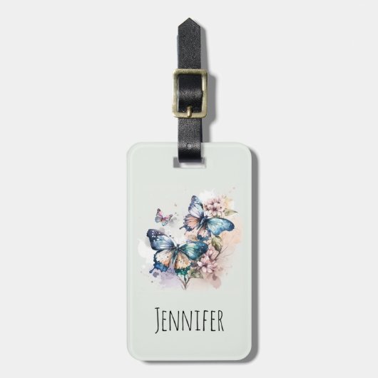 美しい蝶と花 ラゲッジタグ (正面縦)