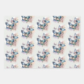 美しい蝶と花 ラッピングペーパーシート (正面3)