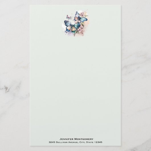 美しい蝶と花 便箋 (正面)
