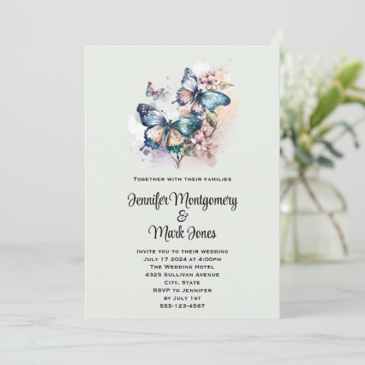 美しい蝶と花 招待状 (スタンド正面)