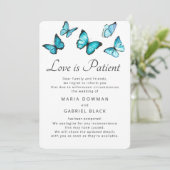 美しい蝶のウェディング延期のお知らせ 愛は忍耐強い セーブザデート (スタンド正面)