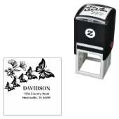 美しい蝶のカスタムファミリー名と住所 セルフインキングスタンプ (インサイチュ)