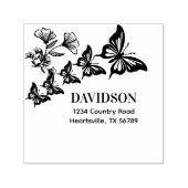 美しい蝶のカスタムファミリー名と住所 セルフインキングスタンプ (デザイン)