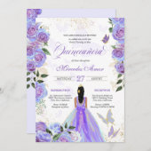 美しい蝶のキンセアニエラ・マリポサ 招待状 (正面/裏面)