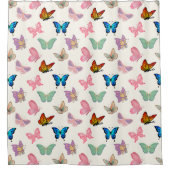 美しい蝶のシームレスなパターン シャワーカーテン (正面)