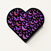 美しい蝶のパタパーソナライズされたーン ノートブック (裏面)