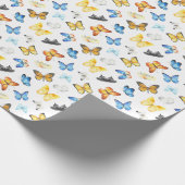 美しい蝶のパターン名誕生日 ラッピングペーパー (角)