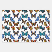 美しい蝶のパターン ラッピングペーパーシート (正面3)