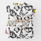 美しい蝶のパターン ラッピングペーパーシート (インサイチュ)
