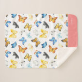 美しい蝶のパターン（名前はピンク） シェルパブランケット (正面(横))