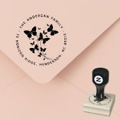 美しい蝶のファミリー名 返送先住所 ラバースタンプ