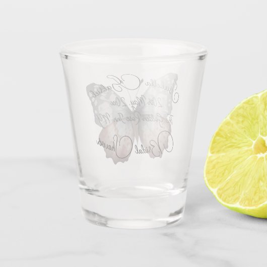 美しい蝶のブライダルシャワーのお土産 ショットグラス (裏面)