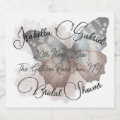 美しい蝶のブライダルシャワーの好意 スパークリングワインラベル (シングルラベル)