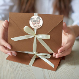 美しい蝶のブライダルシャワーの感謝 ラウンドシール