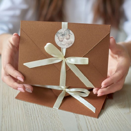 美しい蝶のブライダルシャワーステッカー ラウンドシール